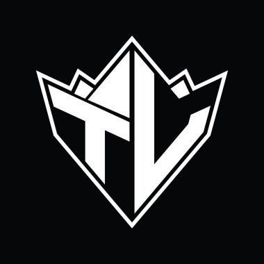 Soyut şekil tasarım şablonlu TL Logo monogramı