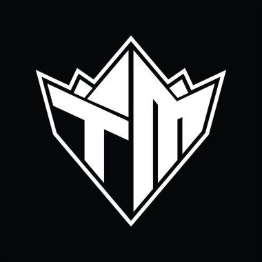 Soyut şekil tasarım şablonlu TM logo monogramı