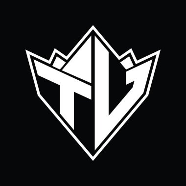 Soyut şekil tasarım şablonlu TJ logo monogramı