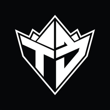 Soyut şekil tasarım şablonlu TE logo monogramı