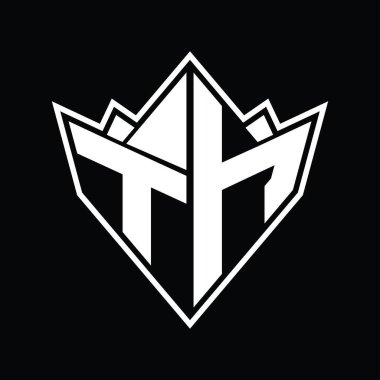 Soyut şekil tasarım şablonu ile TH Logo monogramı