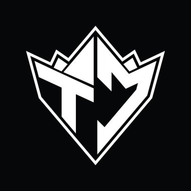 Soyut şekil tasarım şablonlu TC logo monogramı