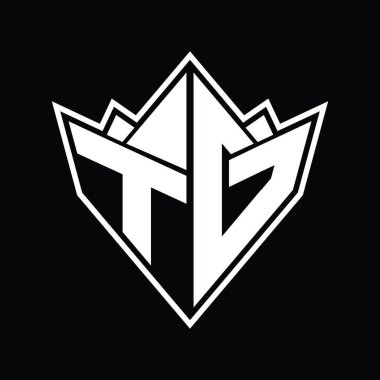 Soyut şekil tasarım şablonlu TG logo monogramı