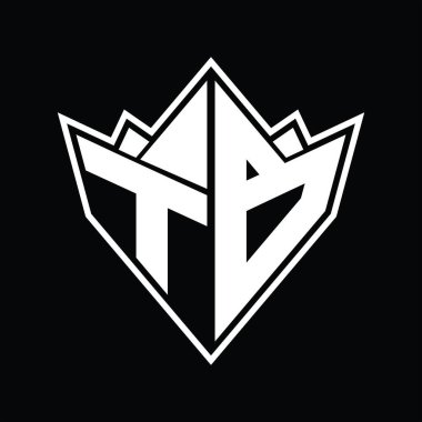 Soyut şekil tasarım şablonlu TB logo monogramı
