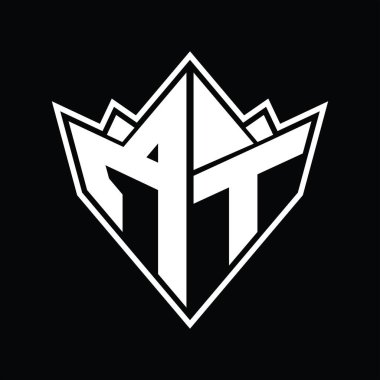 Soyut şekil tasarım şablonlu RT Logo monogramı