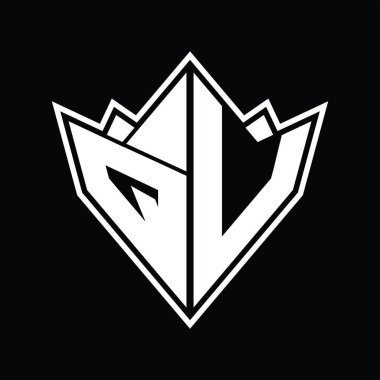 Soyut şekil tasarım şablonlu QV logo monogramı