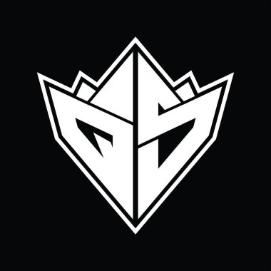 Soyut şekil tasarım şablonlu QS Logo monogramı