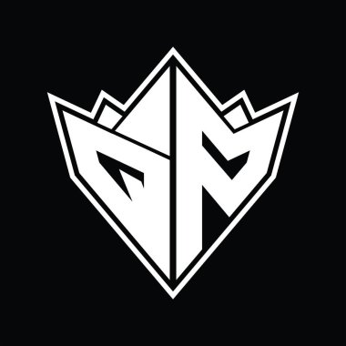 Soyut şekil tasarım şablonlu QP Logo monogramı