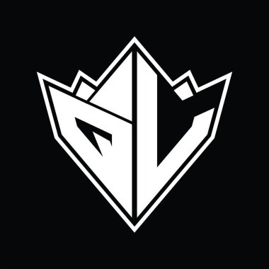 Soyut şekil tasarım şablonlu QL Logo monogramı