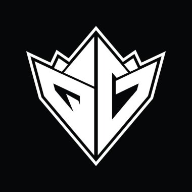 Soyut şekil tasarım şablonlu QG logo monogramı