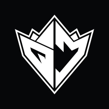 Soyut şekil tasarım şablonlu QC Logo monogramı