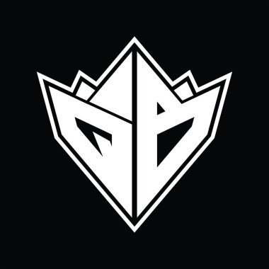 Soyut şekil tasarım şablonlu QB logo monogramı