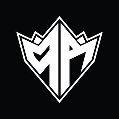 Soyut şekil tasarım şablonlu PA logo monogramı