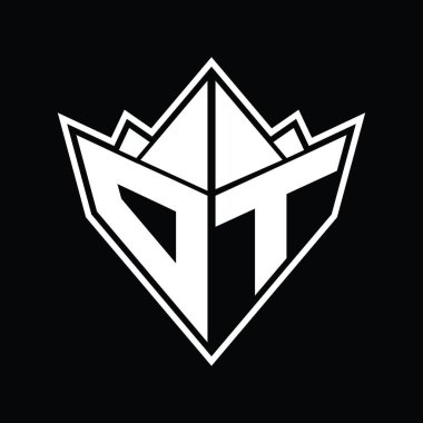Soyut şekil tasarım şablonlu OT logo monogramı