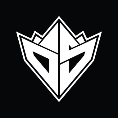 Soyut şekil tasarım şablonlu OS logo monogramı