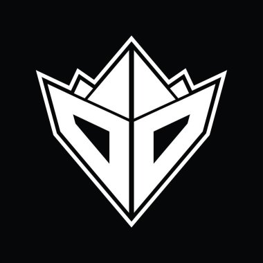 Soyut şekil tasarım şablonlu OO logo monogramı