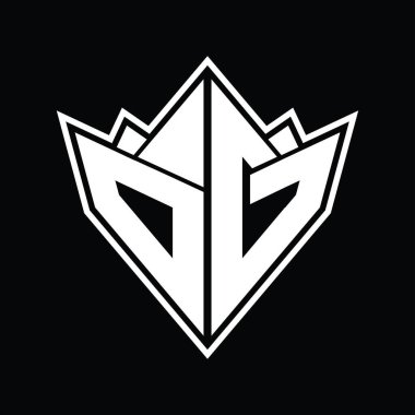 Soyut şekil tasarım şablonlu OG logo monogramı