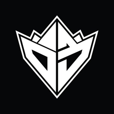 Soyut şekil tasarım şablonuna sahip OE logo monogramı