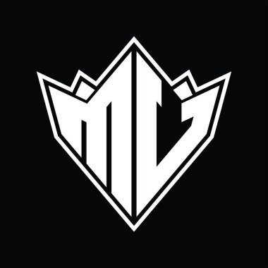 Soyut şekil tasarım şablonlu MU logo monogramı