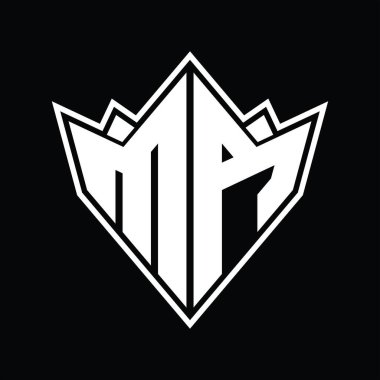 Soyut şekil tasarım şablonlu MR Logo monogramı