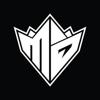 Soyut şekil tasarım şablonlu MQ Logo monogramı