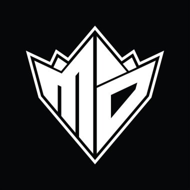 Soyut şekil tasarım şablonlu MO logo monogramı