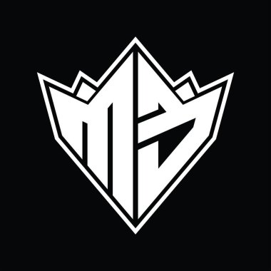 Soyut şekil tasarım şablonlu ME logosu