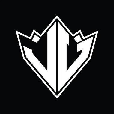 Soyut şekil tasarım şablonlu LU logo monogramı