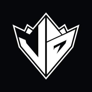 Soyut şekil tasarım şablonlu LQ Logo monogramı