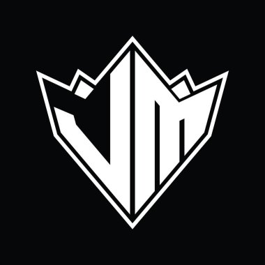 Soyut şekil tasarım şablonlu LM logo monogramı