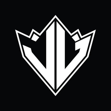 Soyut şekil tasarım şablonlu LJ logo monogramı