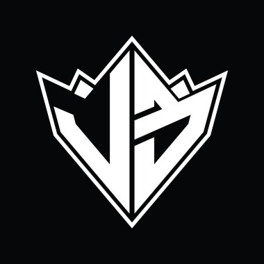 Soyut şekil tasarım şablonlu LE logo monogramı