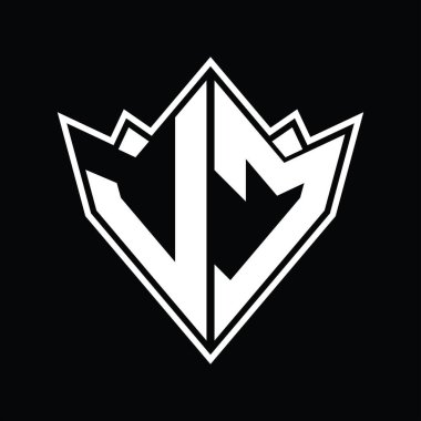 Soyut şekil tasarım şablonlu LC Logo monogramı