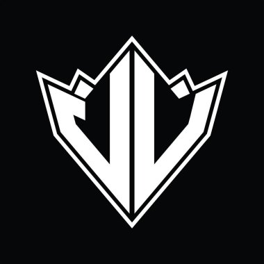 Soyut şekil tasarım şablonlu JV logo monogramı