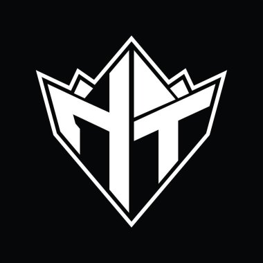 Soyut şekil tasarım şablonlu HT Logo monogramı