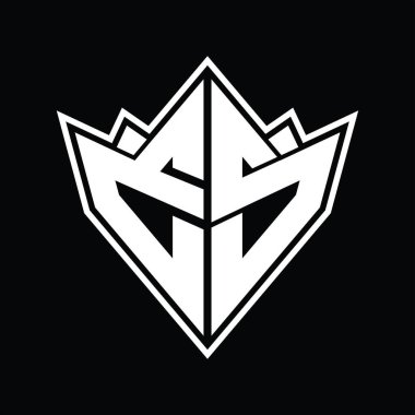 Soyut şekil tasarım şablonlu ES logo monogramı