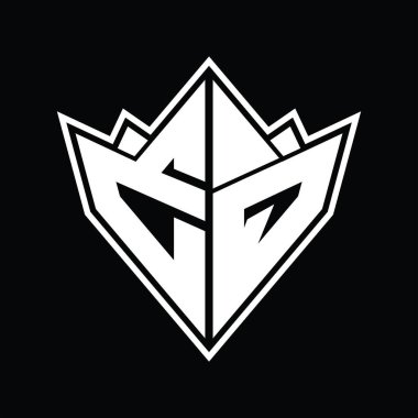 Soyut şekil tasarım şablonlu EQ logo monogramı