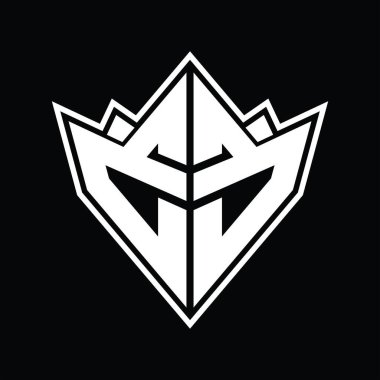 Soyut şekil tasarım şablonu ile EE logo monogramı