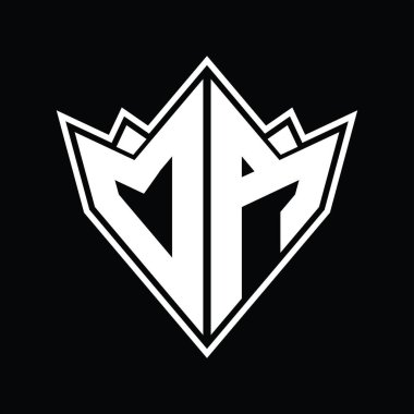 Soyut şekil tasarım şablonlu DR logo monogramı