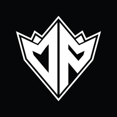 Soyut şekil tasarım şablonlu DP logo monogramı