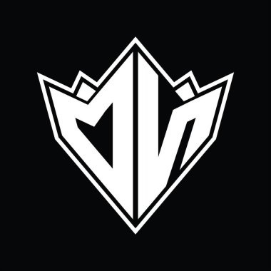 Soyut şekil tasarım şablonlu DN logo monogramı