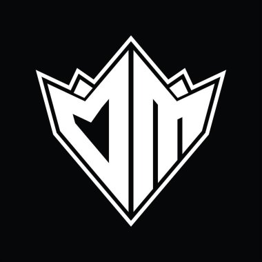 Soyut şekil tasarım şablonlu DM logo monogramı