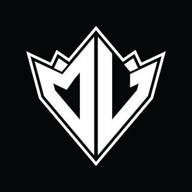 Soyut şekil tasarım şablonlu DJ Logo monogramı