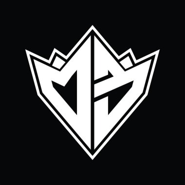 Soyut şekil tasarım şablonu ile DE Logo monogramı