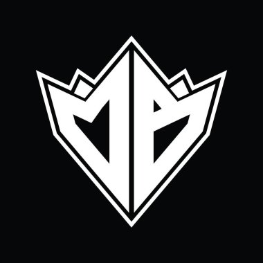 Soyut şekil tasarım şablonlu DB logo monogramı