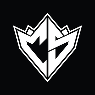 Soyut şekil tasarım şablonu ile CS Logo monogramı