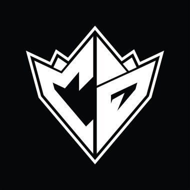 Soyut şekil tasarım şablonu ile CQ Logo monogramı