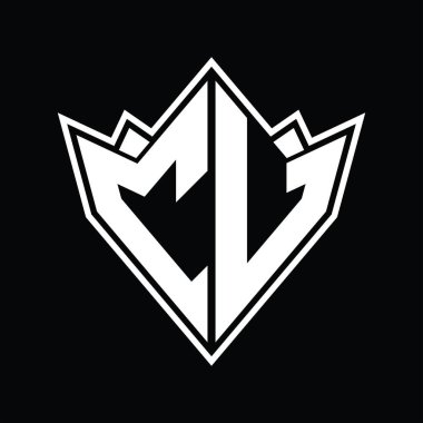 Soyut şekil tasarım şablonu ile CJ logo monogramı