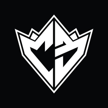 Soyut şekil tasarım şablonuna sahip CE logo monogramı