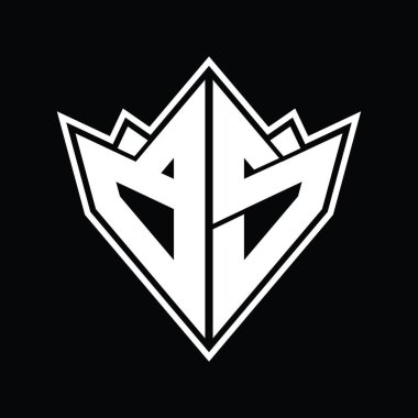 Soyut şekil tasarım şablonuyla BS Logo monogramı